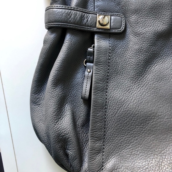 Banana Republic Genuine Leather Gray Hobo Bag - Picture 2 of 7